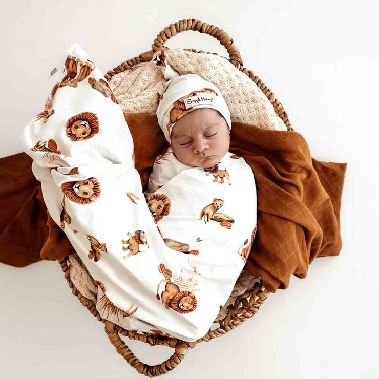 Jersey Wrap & Beanie Set - Lion
