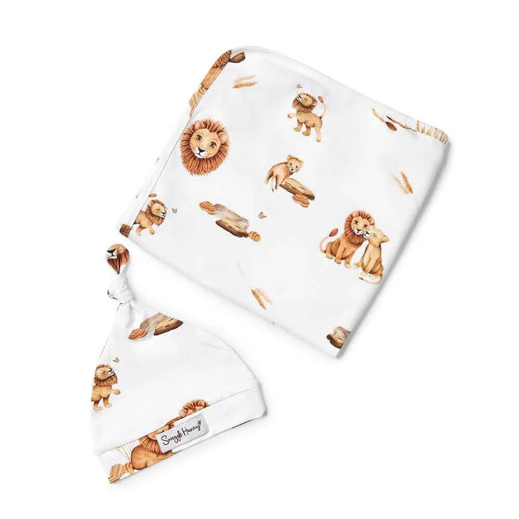 Jersey Wrap & Beanie Set - Lion