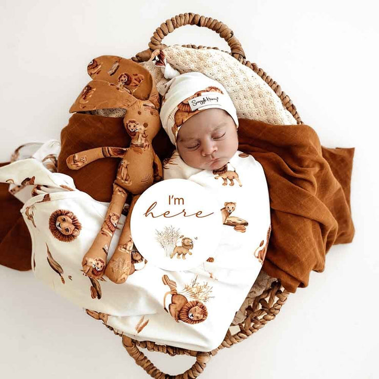 Jersey Wrap & Beanie Set - Lion