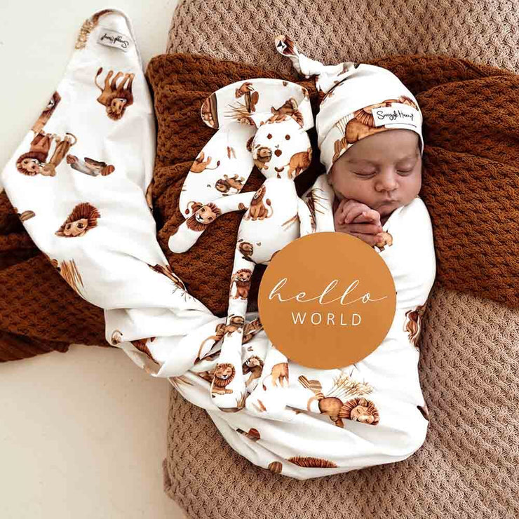 Jersey Wrap & Beanie Set - Lion
