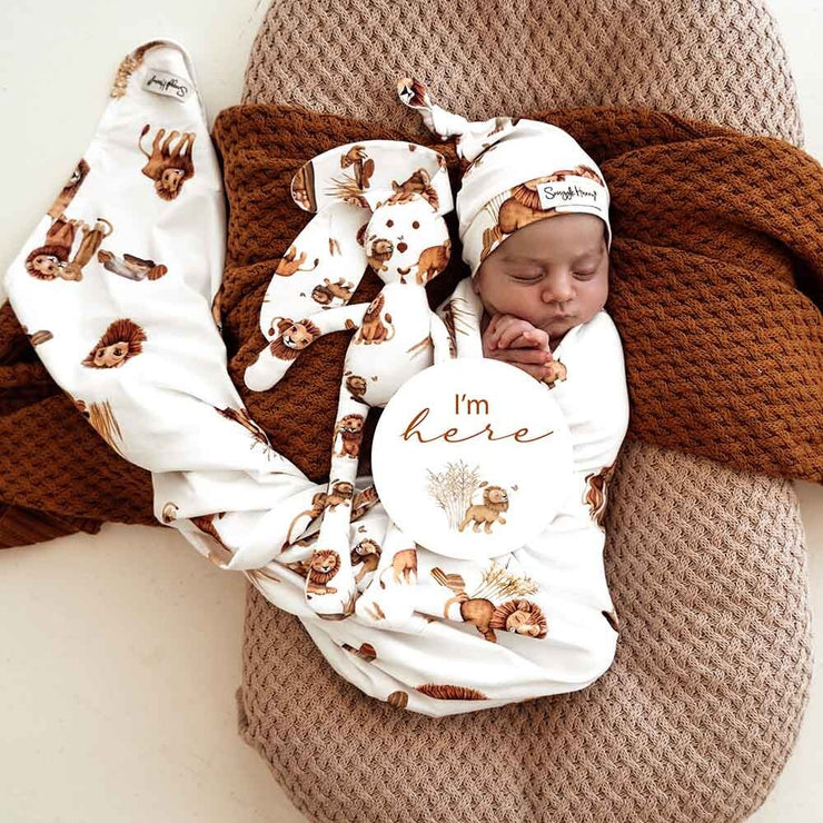 Jersey Wrap & Beanie Set - Lion