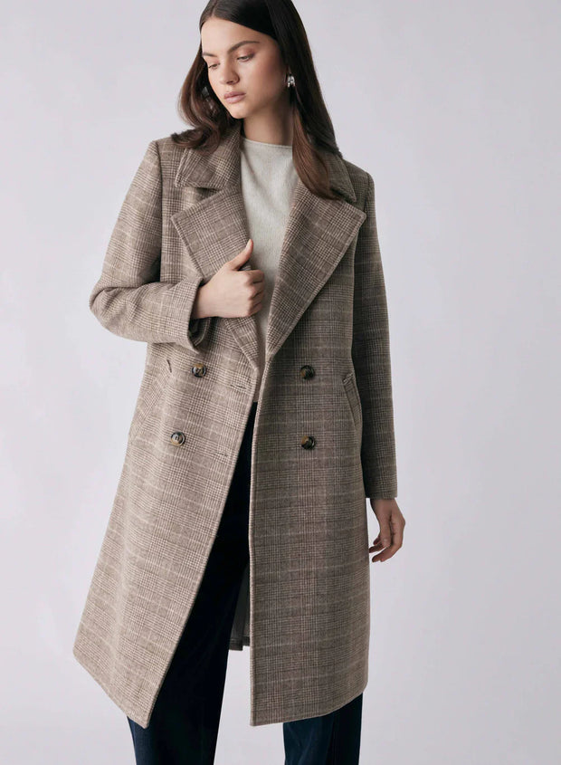 Esmaeé - Lodge Coat - Taupe Check