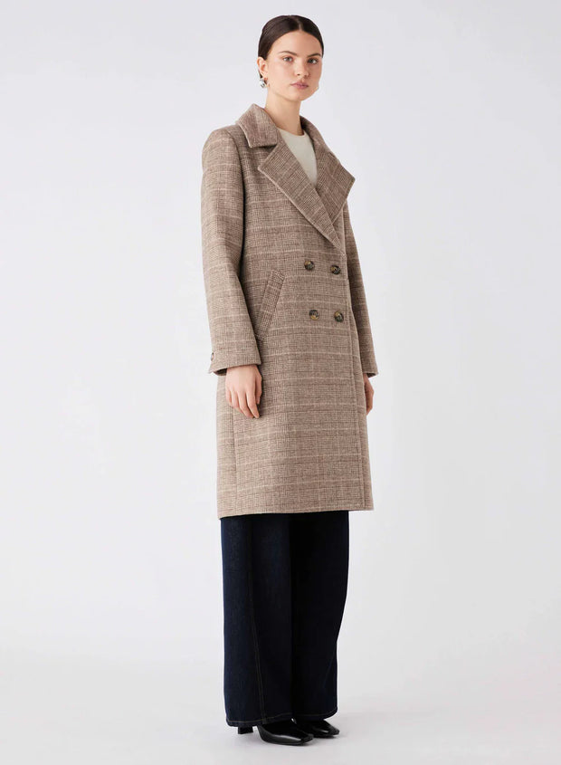 Esmaeé - Lodge Coat - Taupe Check