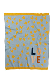 Love Heart Blanket - Blue