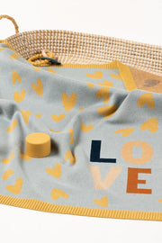 Love Heart Blanket - Blue