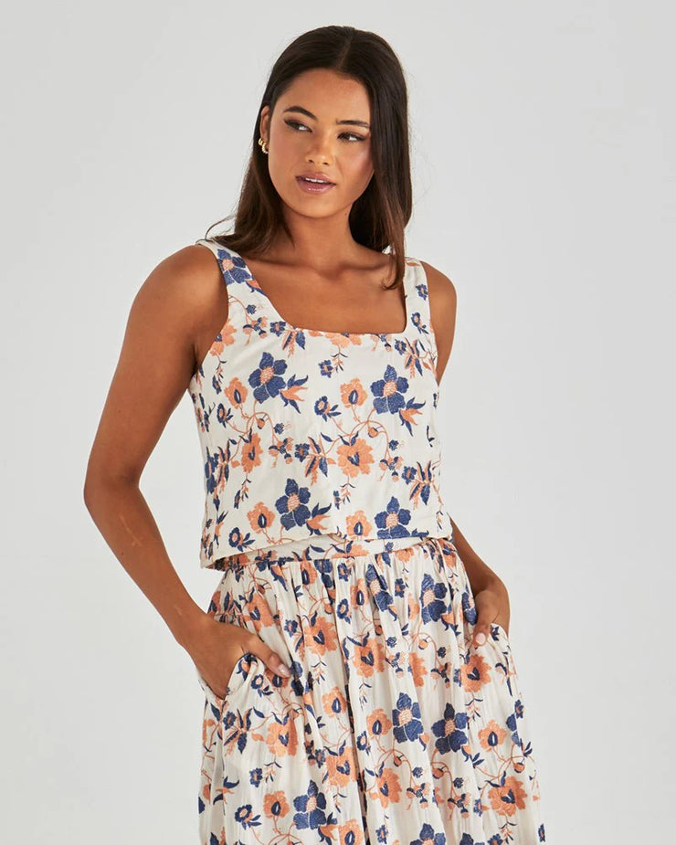 Luca Crop Top - Floral Embroidery