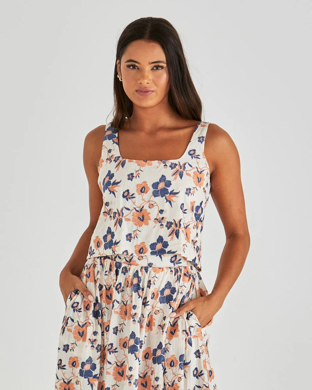 Luca Crop Top - Floral Embroidery