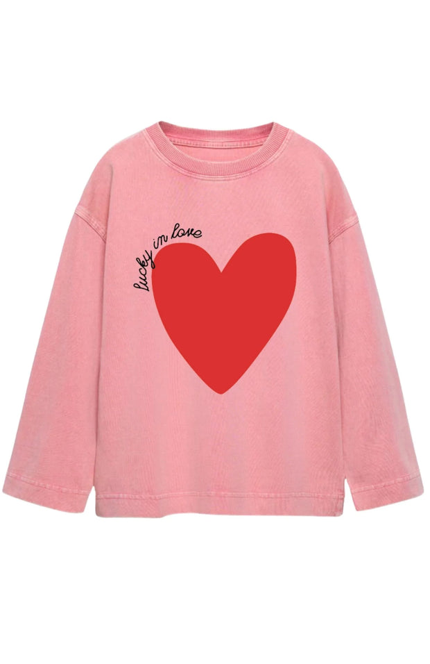 Lucky In Love L/S Tee - Vintage Wash Pink