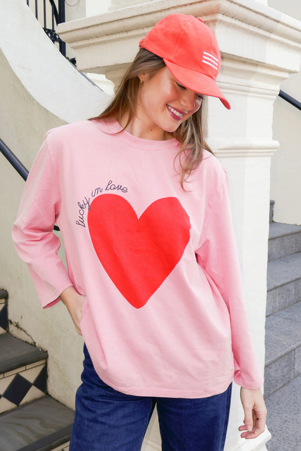 Lucky In Love L/S Tee - Vintage Wash Pink