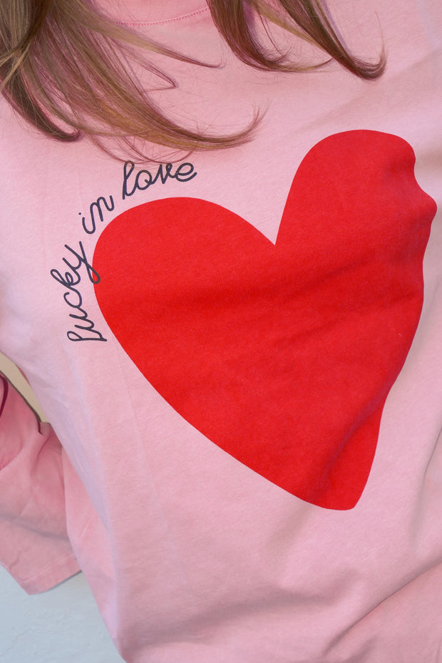 Lucky In Love L/S Tee - Vintage Wash Pink