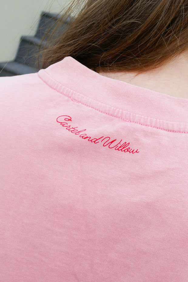 Lucky In Love L/S Tee - Vintage Wash Pink
