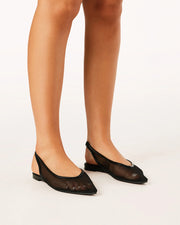 MARGOT Flat Mule - Black Mesh