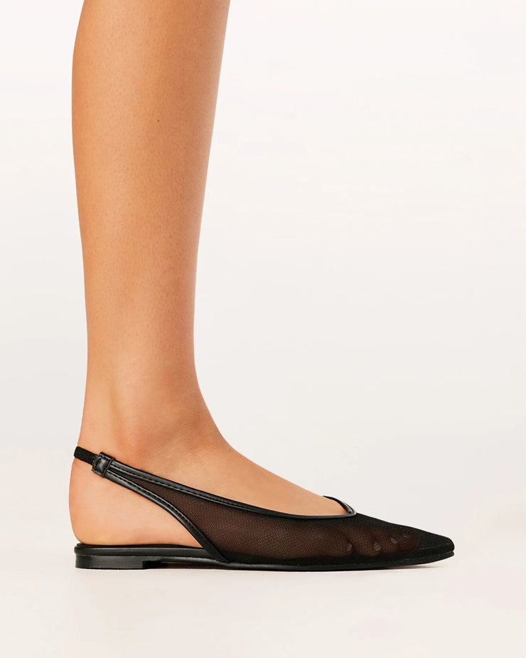 MARGOT Flat Mule - Black Mesh