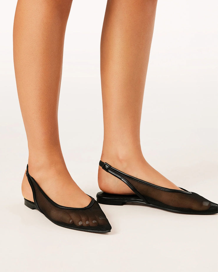 MARGOT Flat Mule - Black Mesh