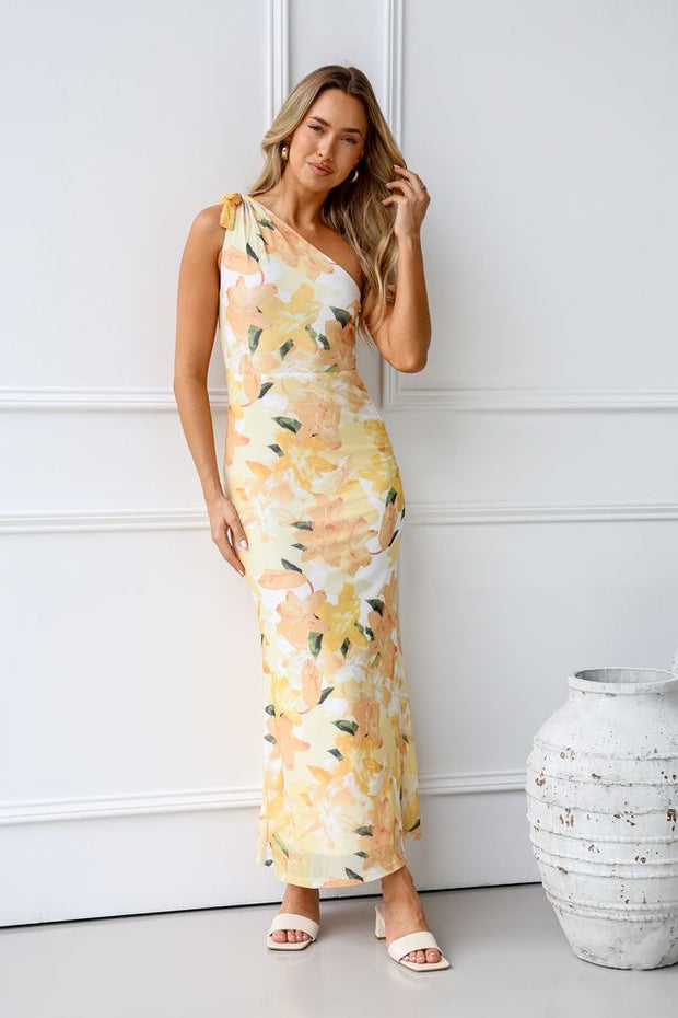 Madison Midi Dress - Lemon Floral