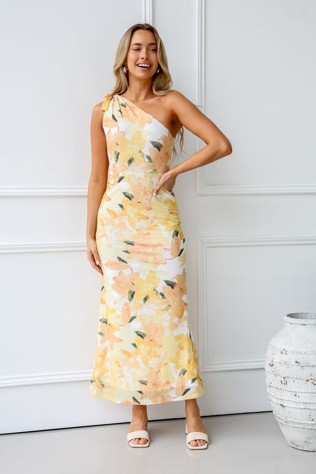 Madison Midi Dress - Lemon Floral