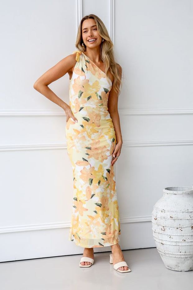 Madison Midi Dress - Lemon Floral