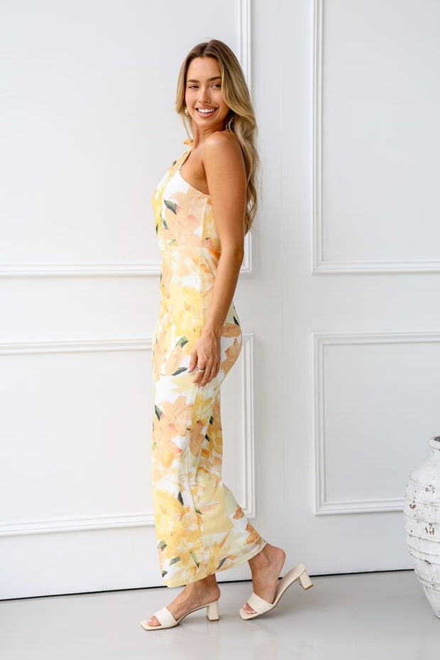 Madison Midi Dress - Lemon Floral