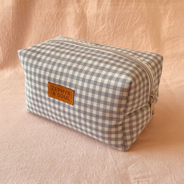 Cosmetic Bag - Blue Gingham