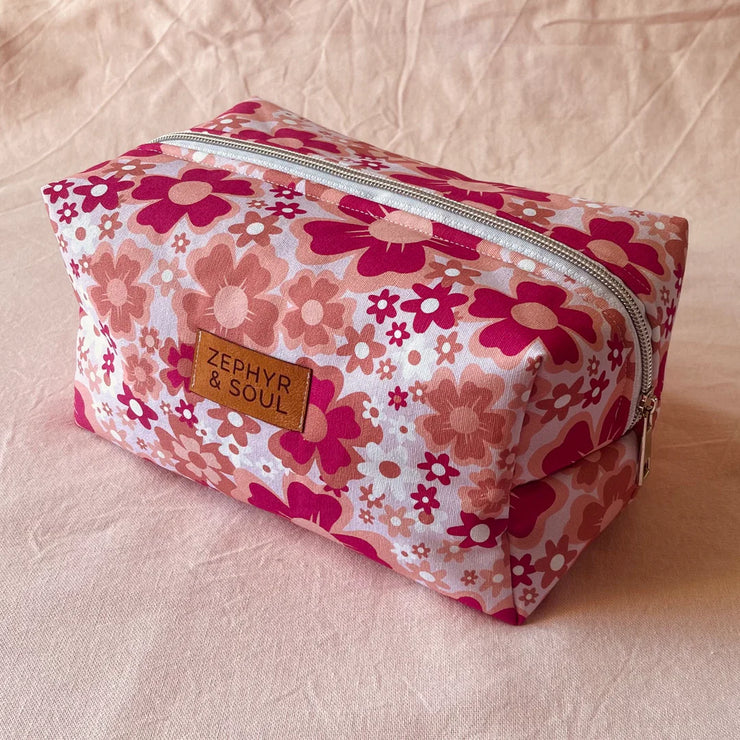Cosmetic Bag - Raspberry Floral
