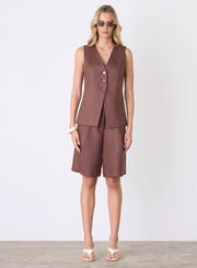 Esmaée - Marseille Vest Top - Espresso