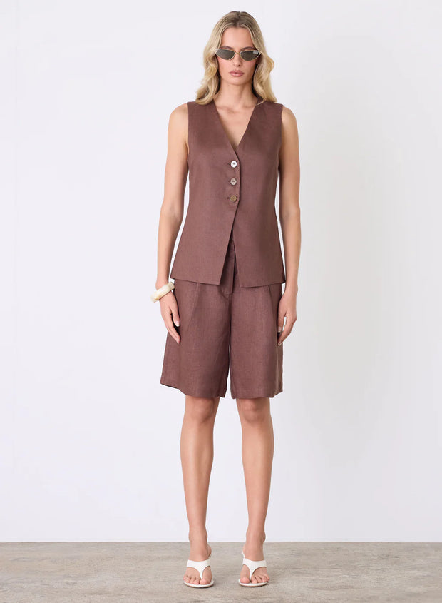 Esmaée - Marseille Vest Top - Espresso