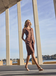 Esmaée - Marseille Vest Top - Espresso