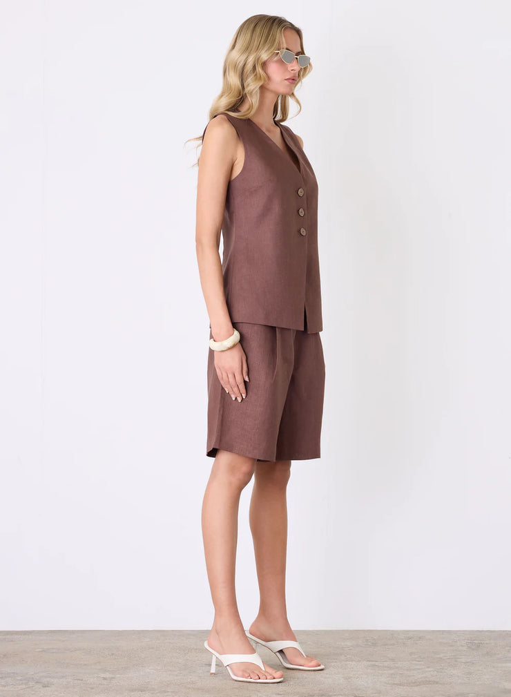 Esmaée - Marseille Vest Top - Espresso