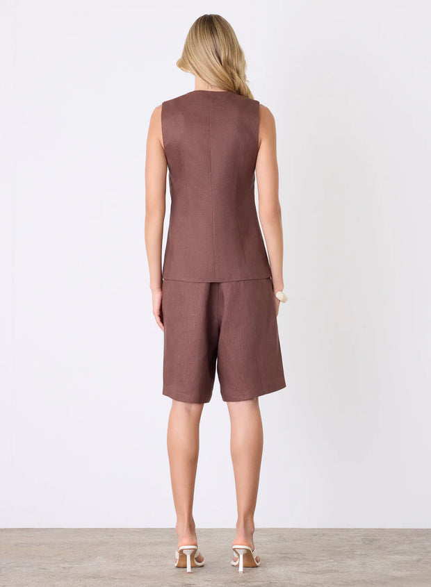 Esmaée - Marseille Vest Top - Espresso