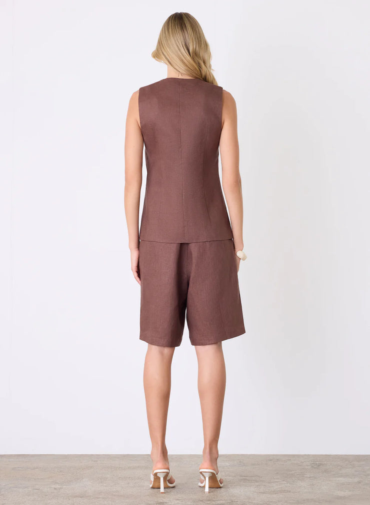 Esmaée - Marseille Vest Top - Espresso