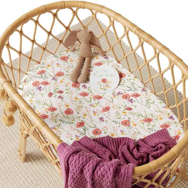Fitted Bassinet Sheet | Change Pad Cover - Meadow
