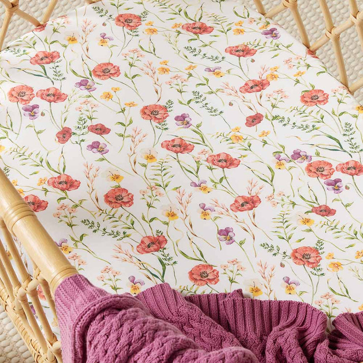 Fitted Bassinet Sheet | Change Pad Cover - Meadow