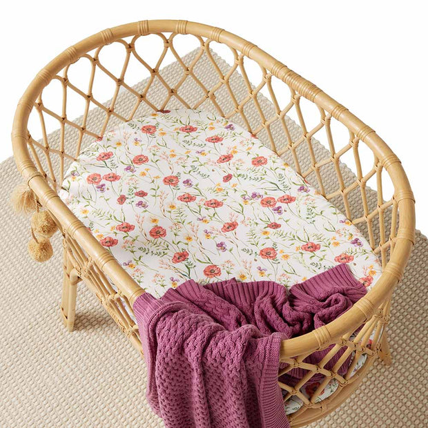 Fitted Bassinet Sheet | Change Pad Cover - Meadow