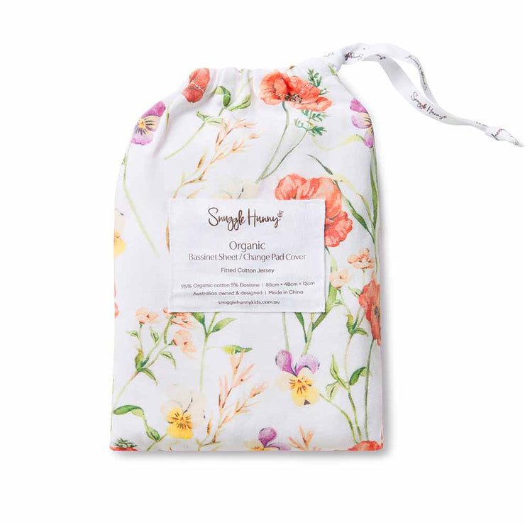 Fitted Bassinet Sheet | Change Pad Cover - Meadow