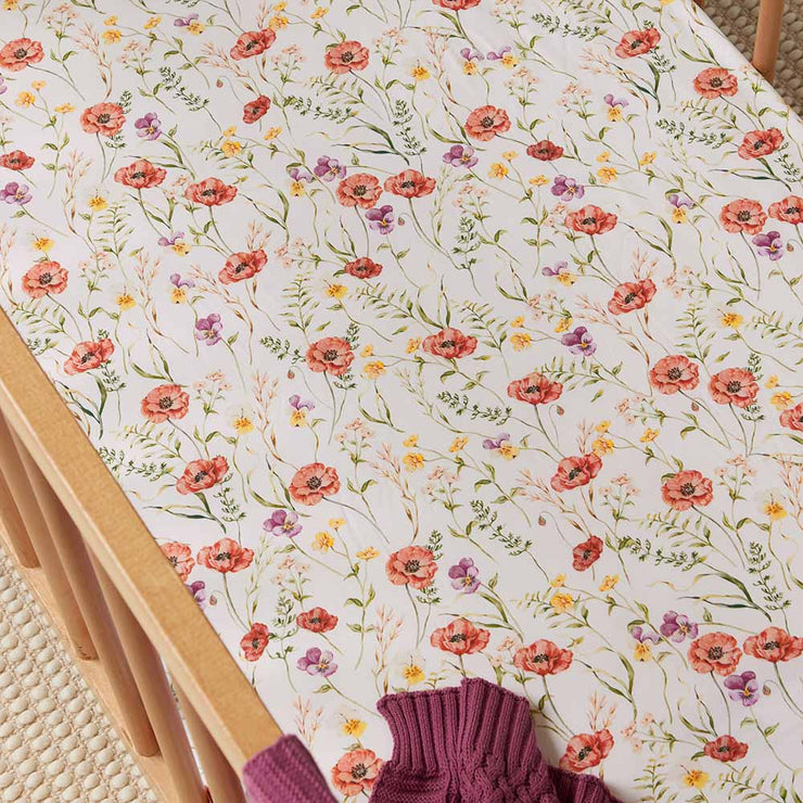 Fitted Cot Sheet - Meadow