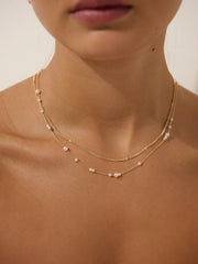 Mini Pearl Layered Necklace - 18K Gold Plated