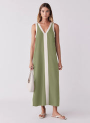 Esmaée - Monochrome Dress -Sage/Cream