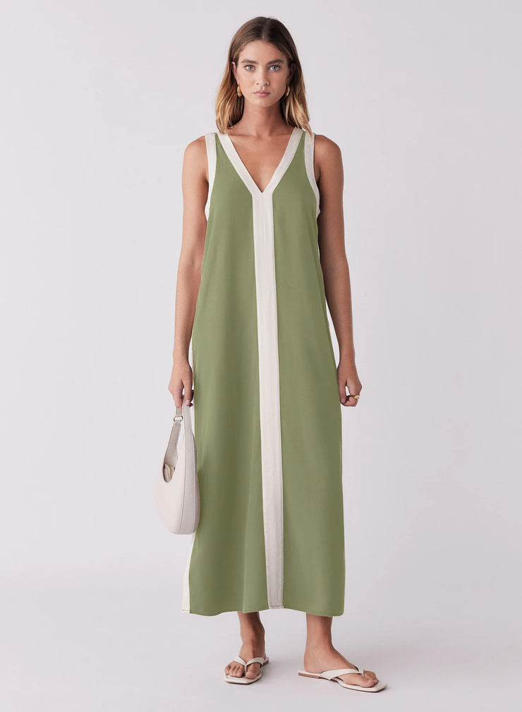 Esmaée - Monochrome Dress -Sage/Cream