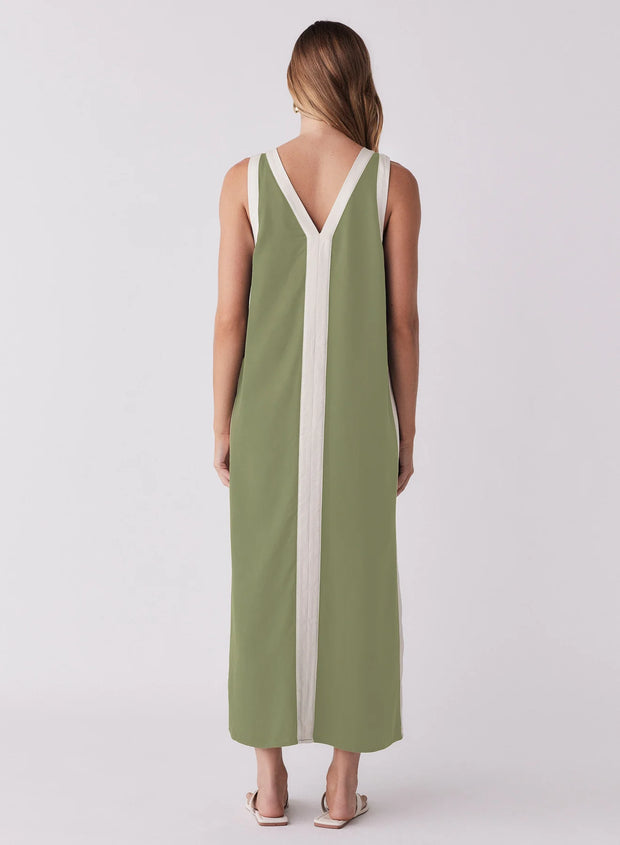Esmaée - Monochrome Dress -Sage/Cream