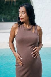 More Or Less Rib Dress - Chocolate