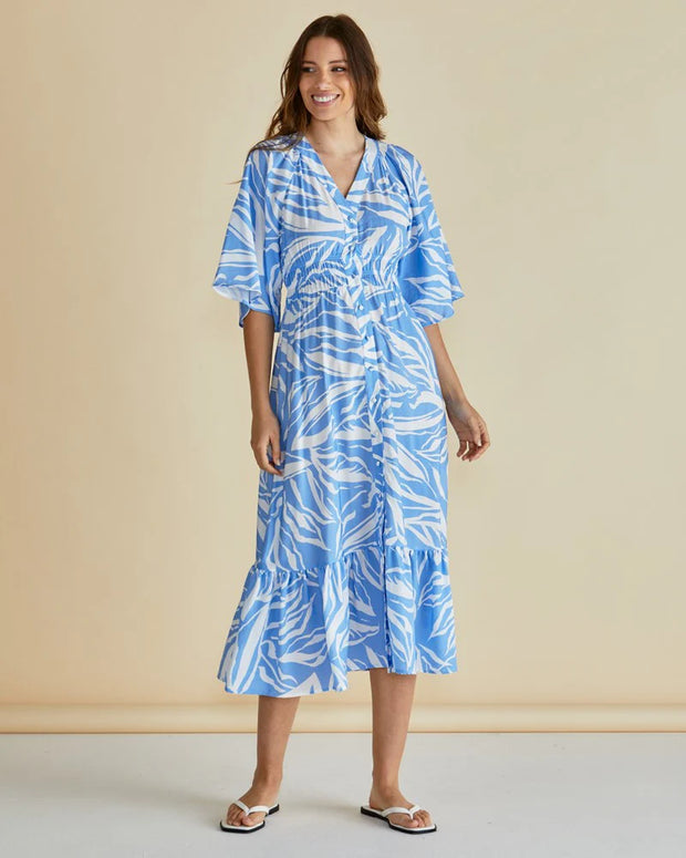 Moxie Dress - Blue Abstract Print