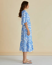 Moxie Dress - Blue Abstract Print