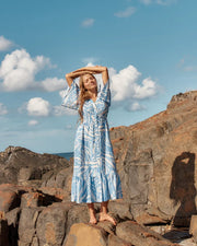 Moxie Dress - Blue Abstract Print