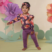 Baby Pants with Frill - Mulberry