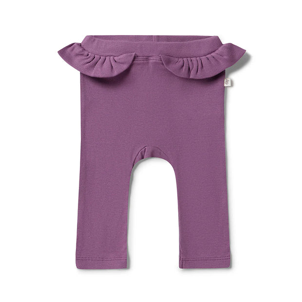 Baby Pants with Frill - Mulberry