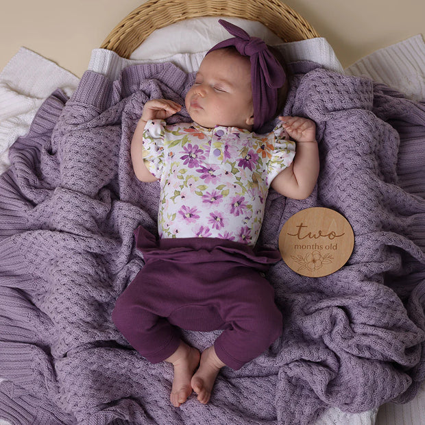 Baby Pants with Frill - Mulberry