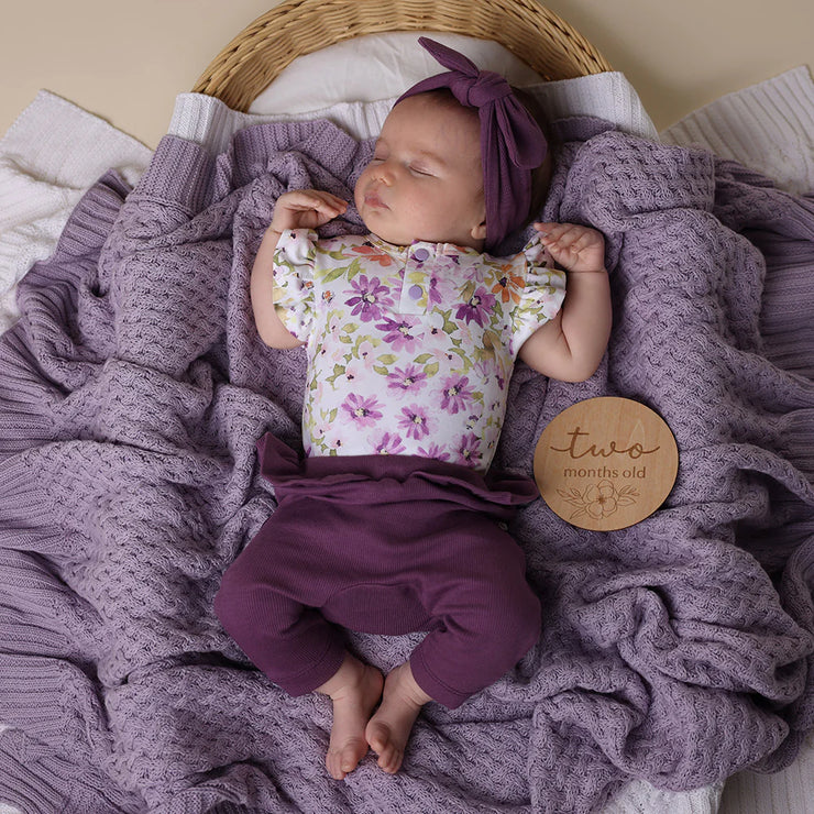 Baby Pants with Frill - Mulberry