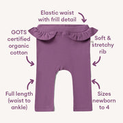 Baby Pants with Frill - Mulberry