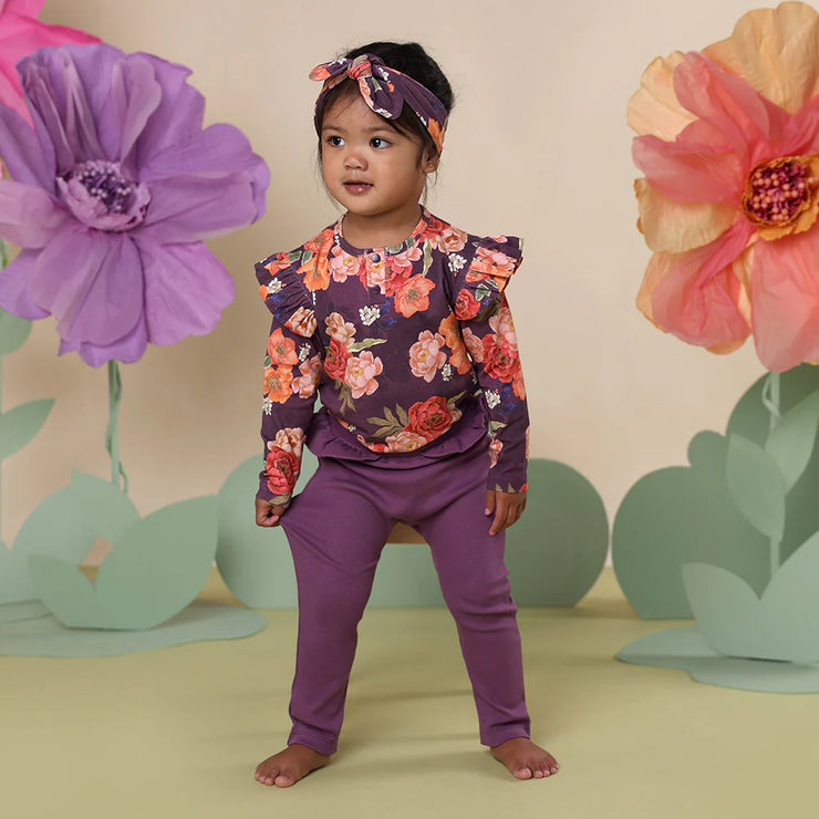 Baby Pants with Frill - Mulberry