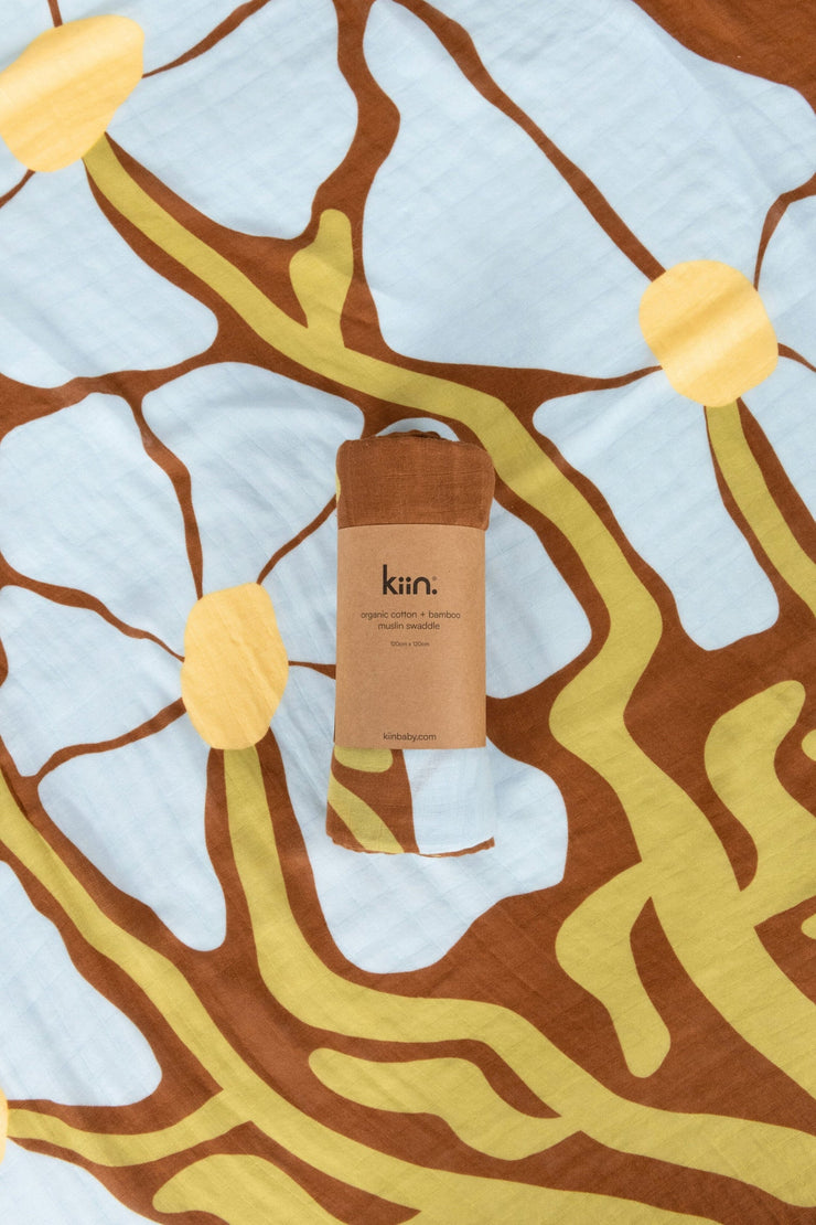 KiiN - Organic Muslin Swaddle - Fleur (Limited Edition)